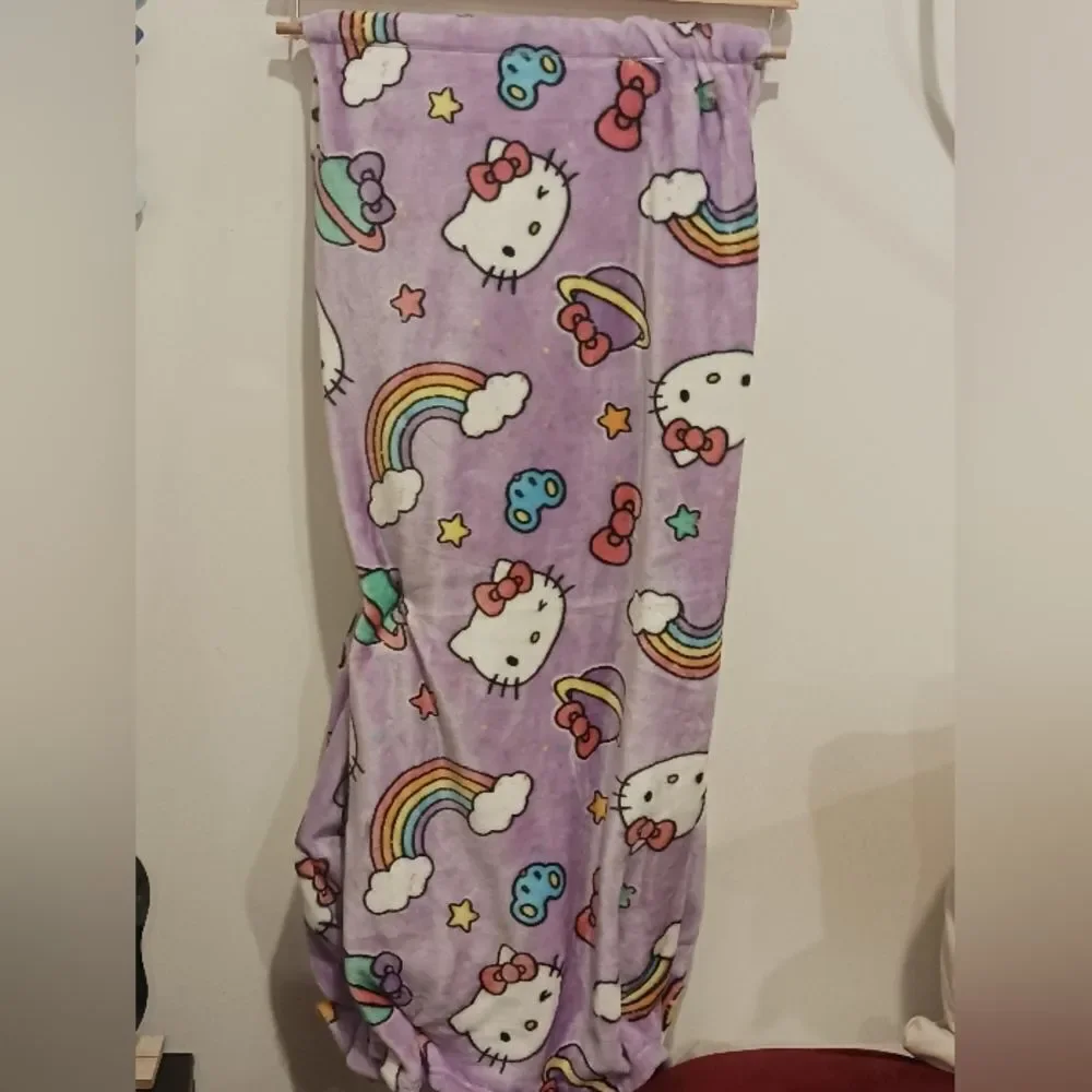 Hello Kitty Purple Cloud Rainbow Throw Blanket
